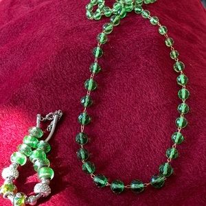 Glass bracelet and necklace